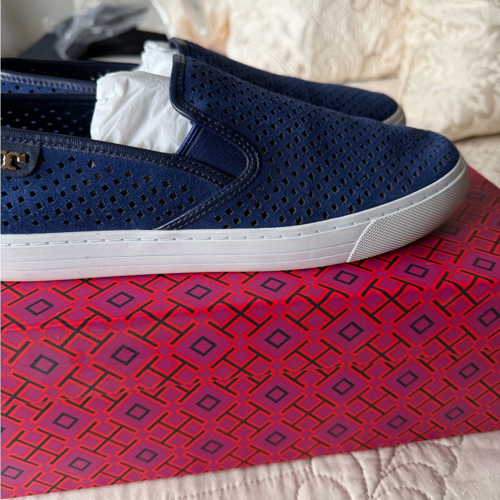 Tory Burch - Navy Blue Slip-On Sneakers - NWOT - Picture 5 of 11